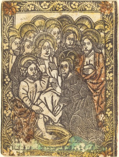 Christus wäscht den Aposteln die Füße von Workshop of Master of the Borders with