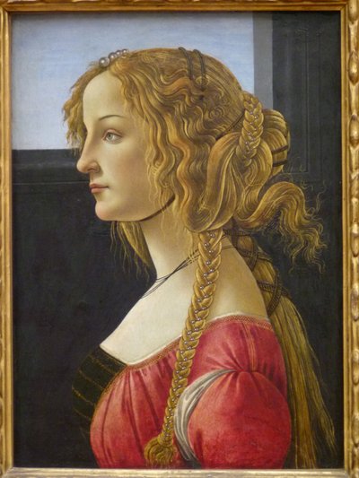Profilbildnis einer jungen Frau von Workshop of Sandro Botticelli