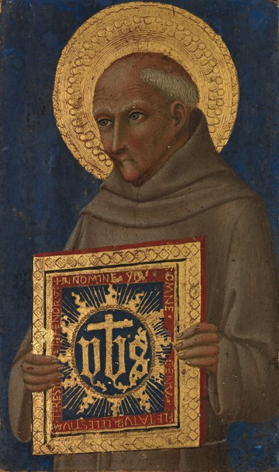 Heiliger Bernardino, ca. 1460-70 von Workshop of Sano di Pietro