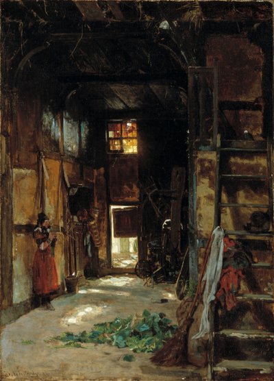Innenraum eines westfälischen Bauernhauses von Worthington Whittredge