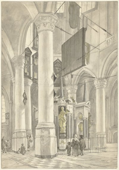Ansicht in der Nieuwe Kerk in Delft, mit dem Grabmonument von Wilhelm von Oranien von Wybrand Hendriks