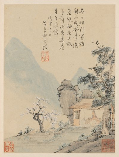 Album der saisonalen Landschaften, Blatt H vorheriges Blatt 8, 1668 von Xiao Yuncong