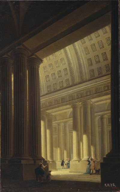 Die Innenansicht eines Tempels. Ein dorisches Vestibül, 1781 von Yakov Gerasimovich Farafontyev