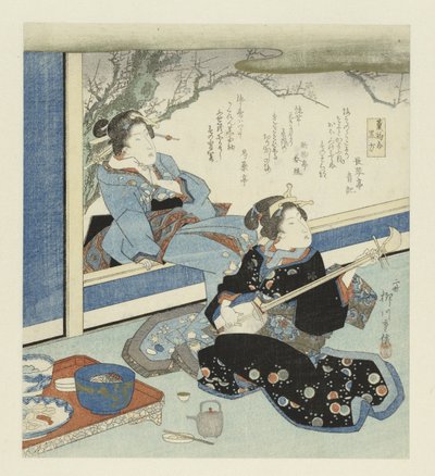 Geisha spielt Shamisen von Yanagawa Shigenobu (II)