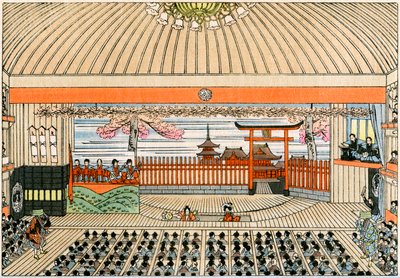 Traditionelles japanisches Theater: die Bühne des Kaboukiza, Tokios Haupttheater, mit seiner Drehplattform von Yoshimune Arai