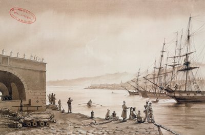 Ansicht von Fort Bab Azoun vom Hafen, Algier, ca. 1830-31 von Yung