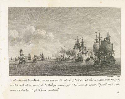Zusammenstoß zwischen einer Flotte unter Jan Bart und einer holländischen Flotte, 1696 von Yves Marie Le Gouaz