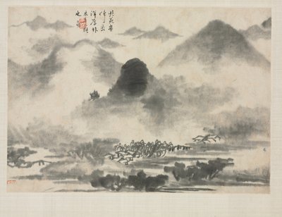 Landschaftsalbum in verschiedenen Stilen: Landschaft nach Mi Fei von Zha Shibiao