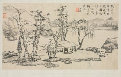 Landschaftsalbum in verschiedenen Stilen: Landschaft nach Ni Zan von Zha Shibiao