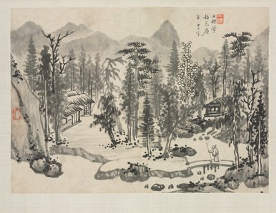 Landschaftsalbum in verschiedenen Stilen: Landschaft nach Wu Zhen von Zha Shibiao