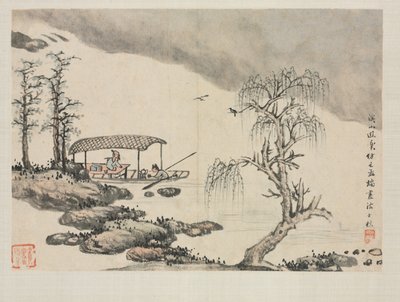 Landschaftsalbum in verschiedenen Stilen: Vergnügen in einem Bergbach von Zha Shibiao