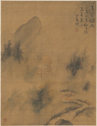 Zehntausend Bambusse im Nebel und Regen, 1775 von Zhai Dakun