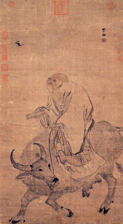 Laozi reitet auf einem Ochsen, zwischen 1368 und 1644 von Zhang Lu