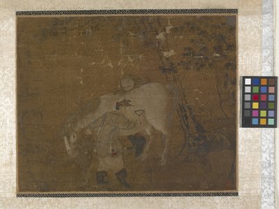 Pferdepfleger kämmen ein weißes Pferd von Zhao Mengfu Chao Meng Fu or