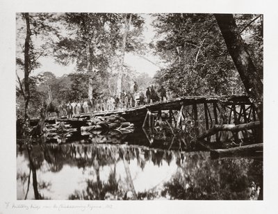 Eine Militärbrücke über den Chickahominy, Virginia, USA, ca. 1862 von Ferdinand Georg Waldmuller