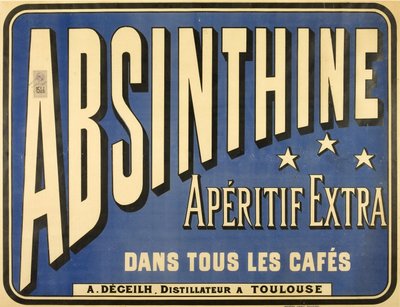 Plakat für den Absinth Aperitif Extra, in allen Cafés von Frederick (attr. to) Barnard