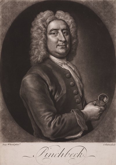 Christopher Pinchbeck, englischer Uhrmacher und Spielzeugmacher, ca. 1725 von Frederick (attr. to) Barnard