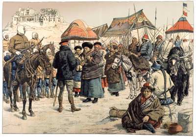 Eroberung von Tibet. 1902 (Gravur) von . .