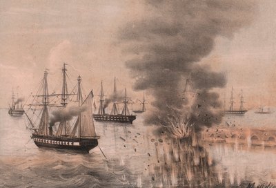 Explosion der Laterne von Ancona am Meer, Belagerung von Ancona von William Walcutt
