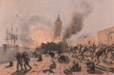 Explosion des Pulverfasses der Laterne, Belagerung von Ancona von William Walcutt