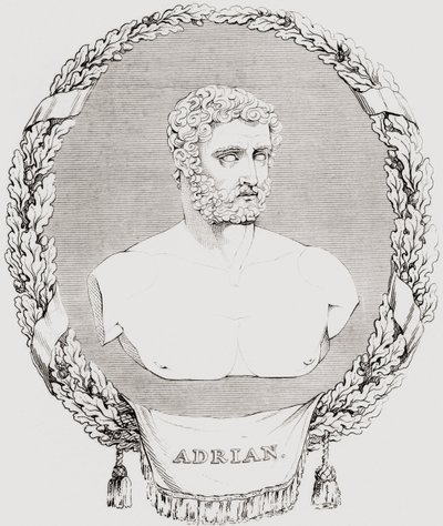 Hadrian, Publius Aelius Trajanus Hadrianus Augustus (76 – 138), römischer Kaiser, aus 