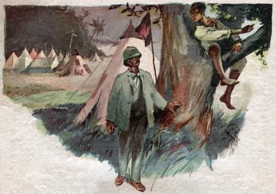 Henry Stanley mit seinem Helfer Uledi in seinem Lager in Sansibar, vor der Suche nach David Livingstone von . .