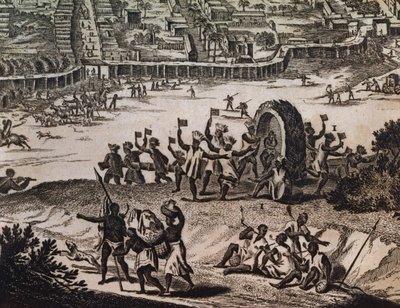 Einwohner von Loango, im Land der Bramas, Gravur aus Description de l