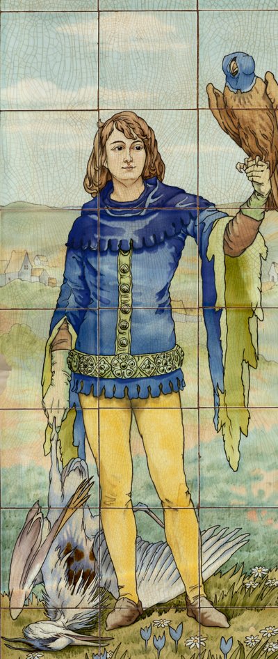 Innenansicht, Fliesenpaneel, Maler Furcy Ernest Tondeur, Ausführer Boch Frères La Louvière von . .