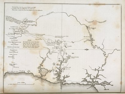 Karte von Sydney und Umgebung, Australien, um 1798 von Frederick (attr. to) Barnard
