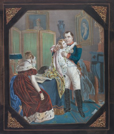Napoleon und Kaiserin Marie-Louise mit dem König von Rom, ca. 1860 von . .