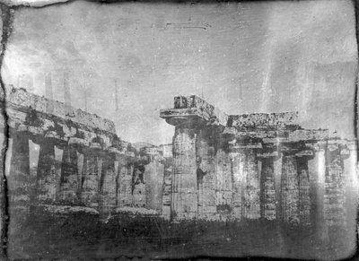 Paestum, Das Innere der Basilika vom Südwestwinkel, 29. Mai 1841 von Frederick (attr. to) Barnard