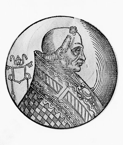 Porträt von Bonifatius II. (gestorben 532), 55. Papst der katholischen Kirche ab 530, Kupferstich von William Walcutt