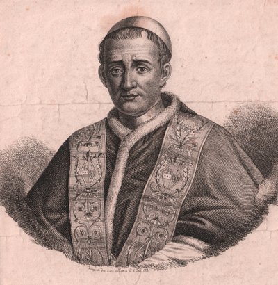 Porträt von Papst Gregor XVI. (1765-1846), Radierung und Burin, nach einer Live-Zeichnung, Rom, 5. Februar von William Walcutt