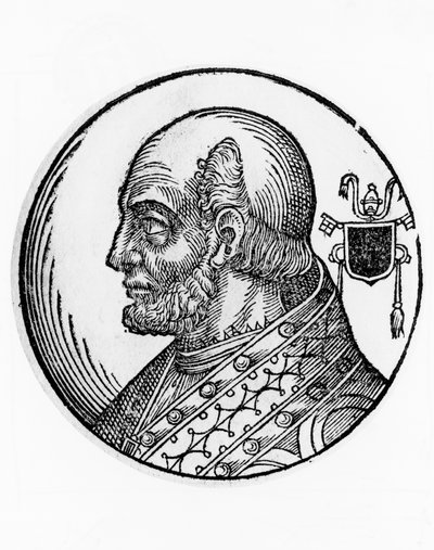 Porträt von Theodor I. (gestorben 649), 73. Papst der katholischen Kirche ab 642, Kupferstich von William Walcutt