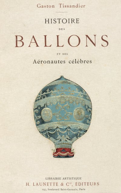 Titelseite von Tissandiers Buch über das Ballonfahren von Frederick (attr. to) Barnard