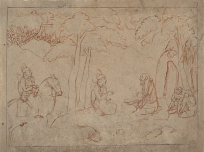 Rama und Lakshmana besuchen die Einsiedelei eines Asketen, ca. 1775-80 von a first generation master after Nainsukh