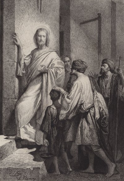 Die Heilung der Blinden von after Albert Robida