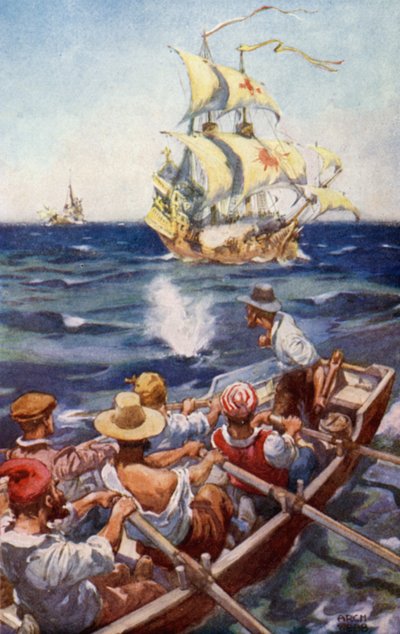 Ein Schuss fiel sofort in ihrem Kielwasser von after Archibald Bertram Webb