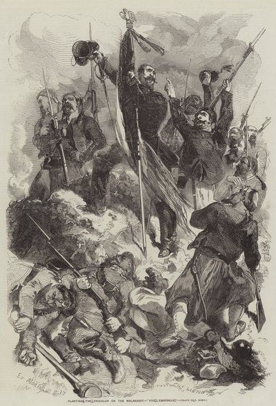 Das Pflanzen der Trikolore auf dem Malakhoff, Es lebe der Kaiser von after Edmond Morin