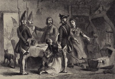 Einberufung deutscher Soldaten für den Dienst in Amerika von after Felix Octavius Carr Darley