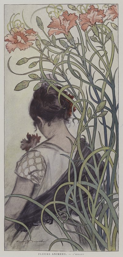 Belebte Blumen: die Nelke von after Firmin Bouisset
