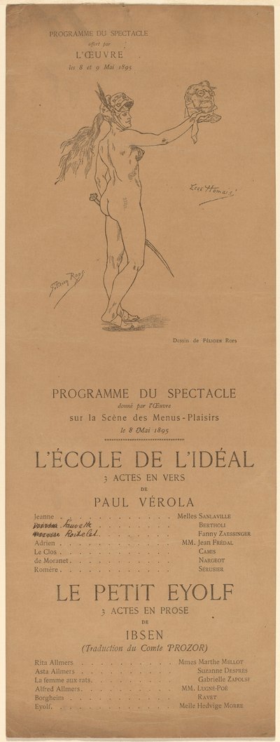 Die Schule des Ideals; Der kleine Eyolf von after Félicien Rops