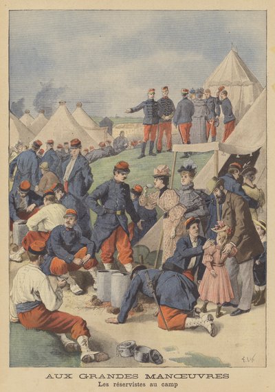 Reservisten im Lager während der großen Manöver der französischen Armee von after Frederic Theodore Lix