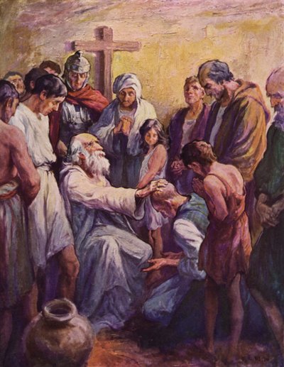 Die Bekehrung und Segnung des Apoecides von after Frederick Coffay Yohn
