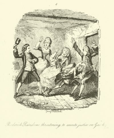 Illustration für Roderick Random von Tobias Smollett von after George Cruikshank