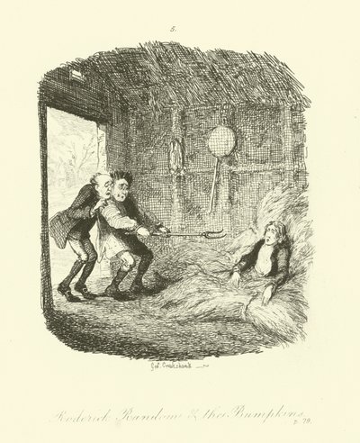 Illustration für Roderick Random von Tobias Smollett von after George Cruikshank