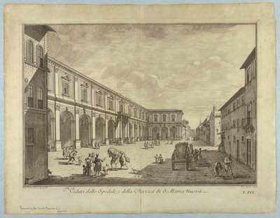 Ansicht von Florenz, Platte aus "Scelta di XXIV Vedute delle principali contrade, piazze, chiese, e palazzi della Città di Firenze" von after Giuseppe Zocchi