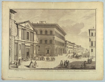 Ansicht von Florenz, Platte aus "Scelta di XXIV Vedute delle principali contrade, piazze, chiese, e palazzi della Città di Firenze" von after Giuseppe Zocchi
