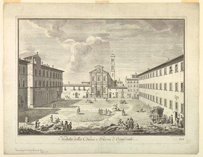 Ansicht von Florenz, Platte aus "Scelta di XXIV Vedute delle principali contrade, piazze, chiese, e palazzi della Città di Firenze" von after Giuseppe Zocchi
