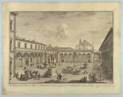 Ansicht von Florenz, Tafel aus "Scelta di XXIV Vedute delle principali contrade, piazze, chiese, e palazzi della Città di Firenze" von after Giuseppe Zocchi